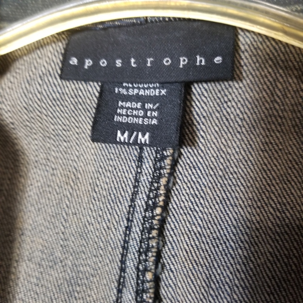 Apostrophe Denim Jacket Size Medium - image 5